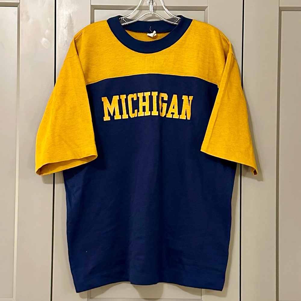 Vintage 1970s Artex Michigan Wolverines T-shirt Single Stitch 50/50 Men’s Size L